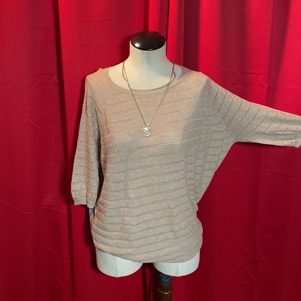 Mng Beige Top With Metallic Threading. - image 2